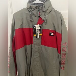(SOLD) Men’s Tommy Sport Urban Reversible Sport Jacket. Size L, Red/Gray